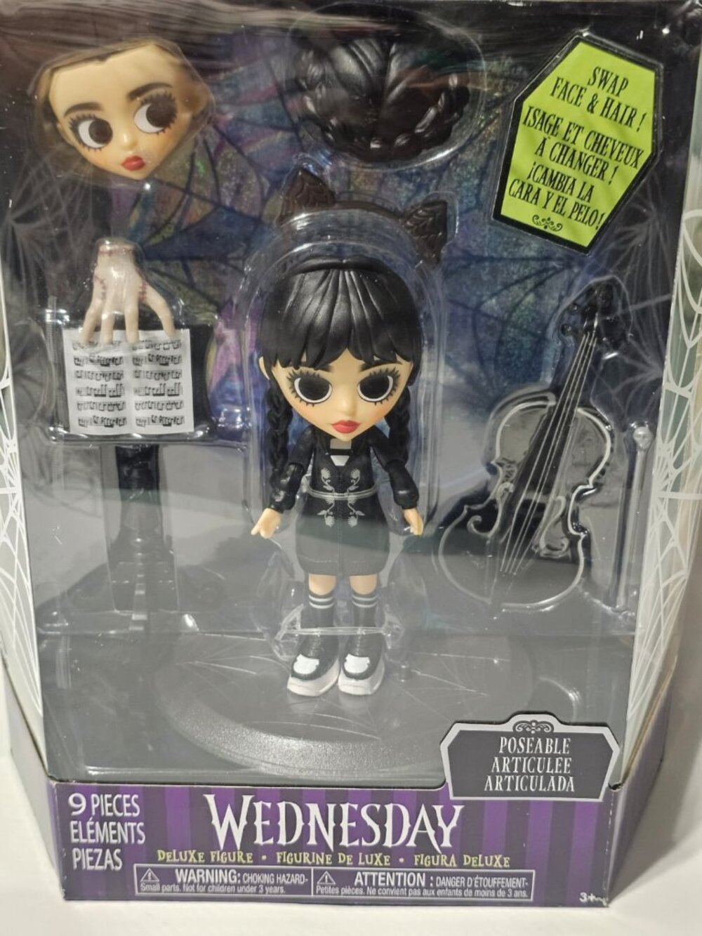 Just Play Wednesday Deluxe 6-inch Articulated Figure,9 pieces Collectible Figure